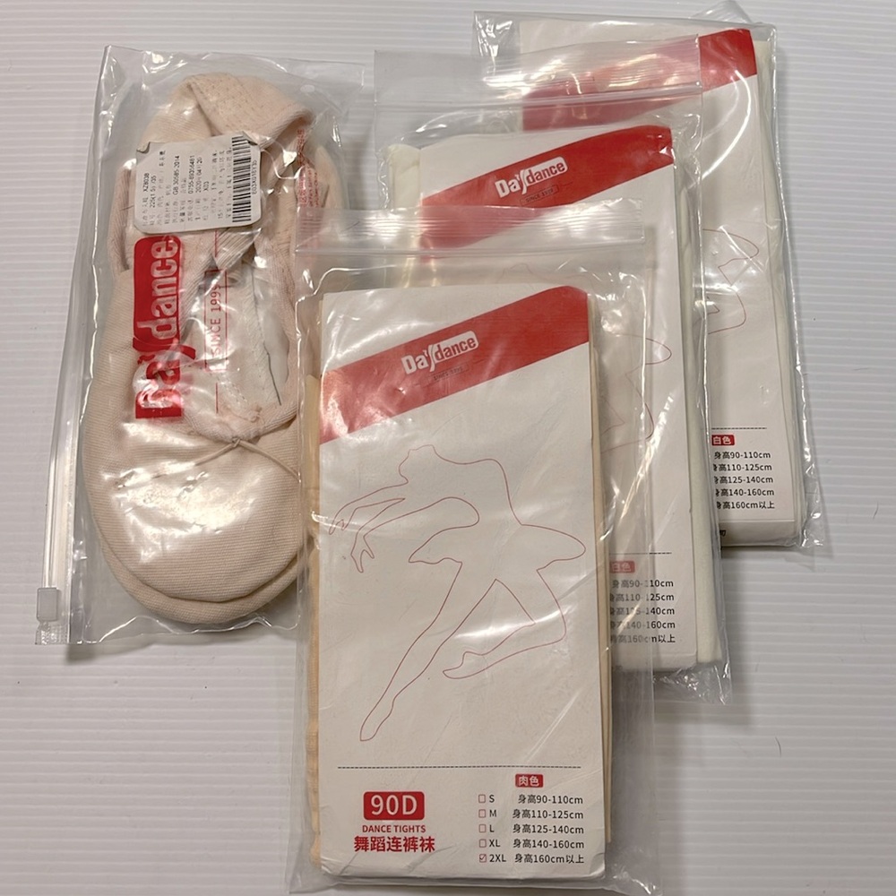 Girls Dance Tights & Soft Ballet Shoes